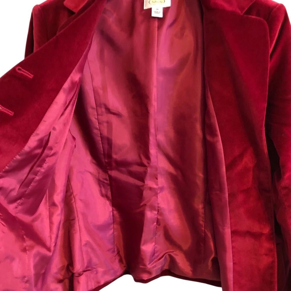Talbots Rich Maroon Velvet Blazer - Picture 7 of 10